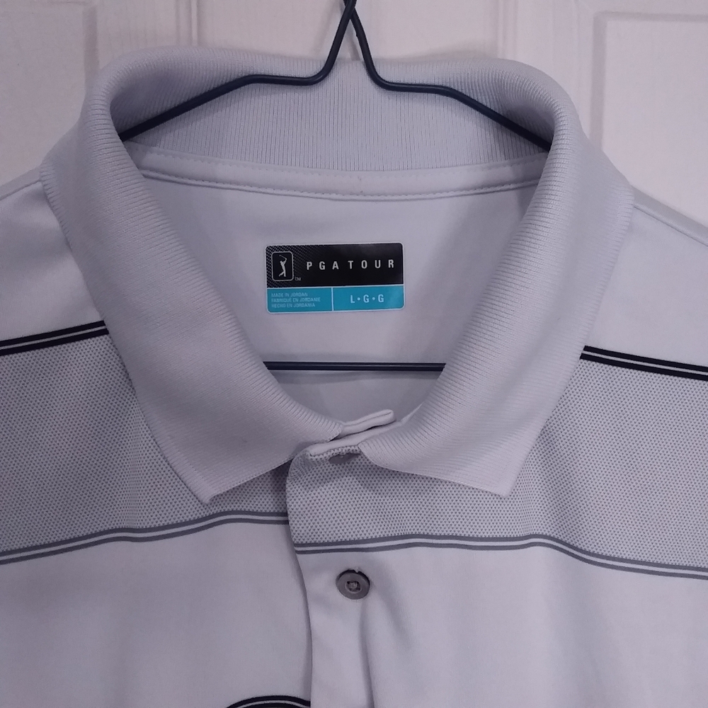 Mens PGA Tour Golf Shirt Large 100% Polyesther pre-owned